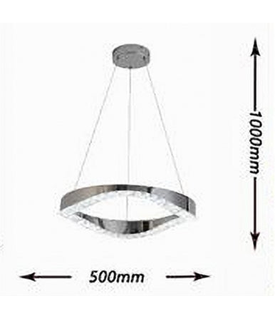 Lampadario Led Soffitto 25 W Sospeso In Acciaio Cristallo Luce Fredda 8000k B72