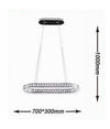 Lampadario Led Soffitto 38w Sospeso 1 Ellisse In Cristallo Luce Fredda 8000k B69