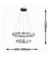 Lampadario Led Soffitto 40 W Sospeso 2 Anelli In Cristallo Luce Fredda 8000k B71