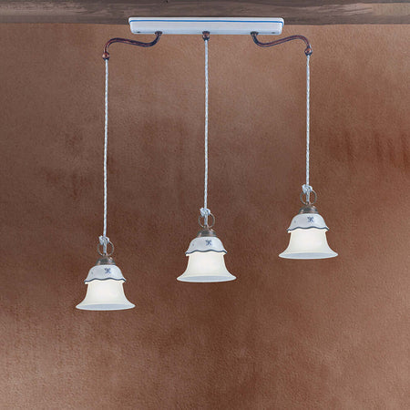 Lampadario-Lin.-Classico-Ferrara-Metallo-E-Ceramica-Nero-Sfumato-Rame-3-Luci-E14