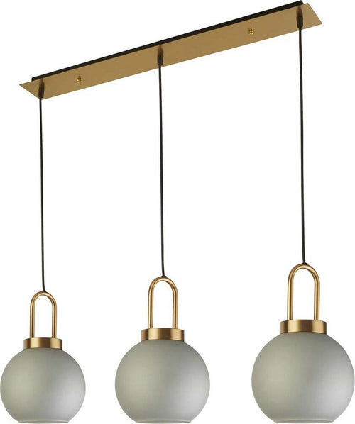Lampadario-Lineare-Contemporaneo-Bucaneve-Acciaio-Ottone-Vetro-3-Luci-E27