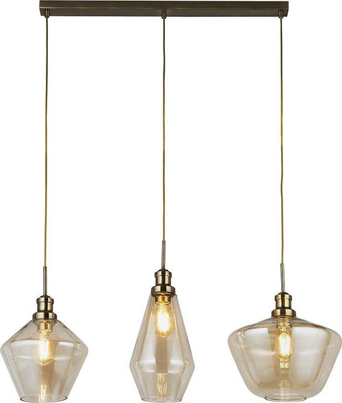 Lampadario-Lineare-Contemporaneo-Mia-Acciaio-Ottone-Vetro-Ambra-3-Luci-E27