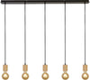 Lampadario-Lineare-Industrial-Nordico-Spinoso-Acciaio-Nero-Marrone-5-Luci-E27