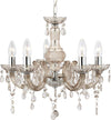 Lampadario-Marie-Therese-Vetro-Trasparente-Policarbonato-Cromo-5-Luci-E14
