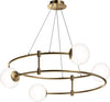Lampadario-Minimal-Balance-In-Metallo-Oro-4-Luci-E-Diffusori-Sferici-Bianchi