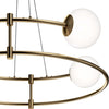 Lampadario-Minimal-Balance-In-Metallo-Oro-4-Luci-E-Diffusori-Sferici-Bianchi