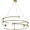 Lampadario-Minimal-Balance-In-Metallo-Oro-6-Luci-E-Diffusori-Sferici-Bianchi