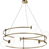 Lampadario-Minimal-Balance-In-Metallo-Oro-6-Luci-E-Diffusori-Sferici-Bianchi