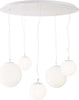Lampadario-Minimal-Basic-Form-In-Metallo-Bianco-5-Luci-Con-Diffusori-In-Vetro