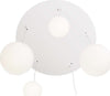 Lampadario-Minimal-Basic-Form-In-Metallo-Bianco-5-Luci-Con-Diffusori-In-Vetro