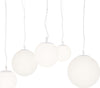 Lampadario-Minimal-Basic-Form-In-Metallo-Bianco-5-Luci-Con-Diffusori-In-Vetro