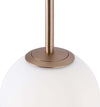 Lampadario-Minimal-Basic-Form-In-Metallo-Bianco-E-Oro-5-Luci-E-Diffusori-Vetro