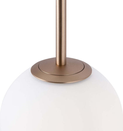 Lampadario-Minimal-Basic-Form-In-Metallo-Bianco-E-Oro-5-Luci-E-Diffusori-Vetro
