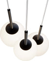 Lampadario-Minimal-Basic-Form-In-Metallo-Nero-3-Luci-E-Diffusori-Bianchi