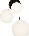 Lampadario-Minimal-Basic-Form-In-Metallo-Nero-3-Luci-E-Diffusori-Bianchi
