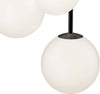 Lampadario-Minimal-Basic-Form-In-Metallo-Nero-3-Luci-E-Diffusori-Bianchi