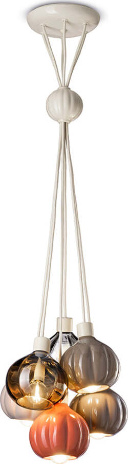 Lampadario-Mix-Vintage-Decò-Afoxe'-Alluminio-Ceramica-Vetro-6-Luci-E14