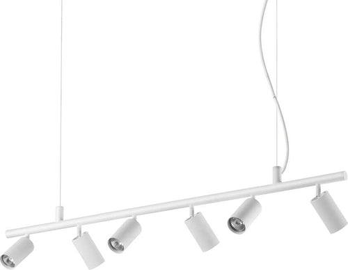 Lampadario-Moderna-Dynamite-Metallo-Bianco-6-Luci-Gu10-7W-3000K-Luce-Calda