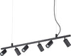 Lampadario-Moderna-Dynamite-Metallo-Nero-6-Luci-Gu10-7W-3000K-Luce-Calda