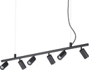 Lampadario-Moderna-Dynamite-Metallo-Nero-6-Luci-Gu10-7W-3000K-Luce-Calda