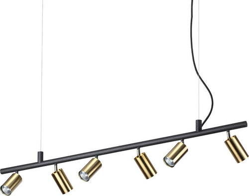 Lampadario-Moderna-Dynamite-Metallo-Ottone-6-Luci-Gu10-7W-3000K-Luce-Calda