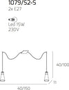 Lampadario-moderna-Top-Light-CONE-1079-S2-E27-LED-vetro-pirex-sospensione