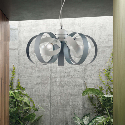 Lampadario-Moderno-5-Luci-Cerchi-Ferro-Bianco-e-Grigio-Serie-Bolla