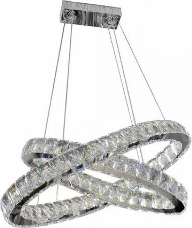 Lampadario Moderno A Sospensione Led Luce 6500k 40 W Cristalli Anelli Ovali B49 Illuminazione/Illuminazione per interni/Lampadari lampade a sospensione e plafoniere/Lampadari Trade Shop italia - Napoli, Commerciovirtuoso.it