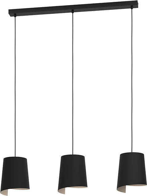Lampadario-Moderno-Bolivia-3-Luci-Acciaio-Nero