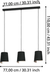 Lampadario-Moderno-Bolivia-3-Luci-Acciaio-Nero