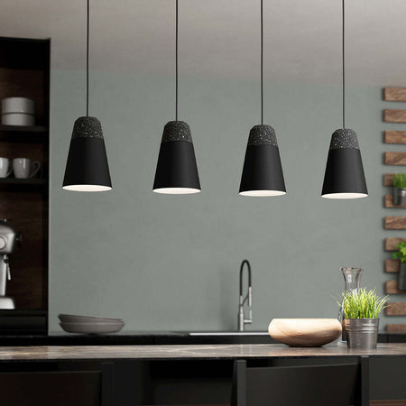 Lampadario-Moderno-Canterras-4-Luci-Acciaio-Nero
