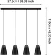 Lampadario-Moderno-Canterras-4-Luci-Acciaio-Nero