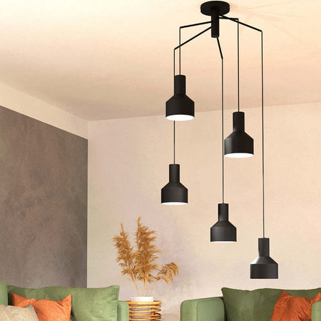 Lampadario-Moderno-Casibare-5-Luci-Acciaio-Nero