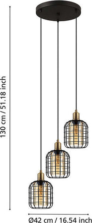 Lampadario-Moderno-Chisle-3-Luci-Acciaio-Nero