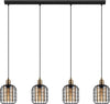 Lampadario-Moderno-Chisle-4-Luci-Acciaio-Nero