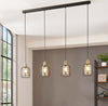 Lampadario-Moderno-Chisle-4-Luci-Acciaio-Nero