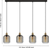 Lampadario-Moderno-Chisle-4-Luci-Acciaio-Nero