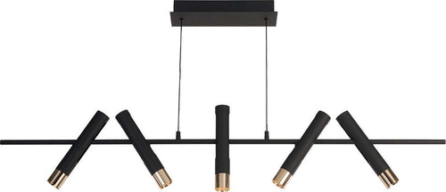 Lampadario-Moderno-Cilindro-Acciaio-Nero-Oro-Led-16W-3000K