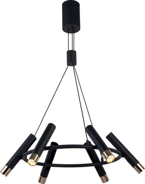 Lampadario-Moderno-Cilindro-Acciaio-Nero-Oro-Led-3,4W-3000K