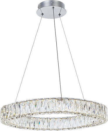 Lampadario-Moderno-Crustal-Ring-Anello-Metallo-Cromo-E-Cristalli-Led-33,6W