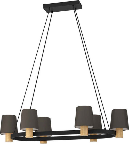 Lampadario-Moderno-Edale-6-Luci-Metallo-Nero-E-Marrone
