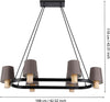 Lampadario-Moderno-Edale-6-Luci-Metallo-Nero-E-Marrone