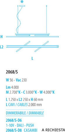 Lampadario-moderno-Fratelli-Braga-DIGIT-2068-S-D6-C-10-LED-metallo-sospensione