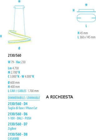 Lampadario-moderno-Fratelli-Braga-SPIRA-2130-S60-LED-alluminio-sospensione