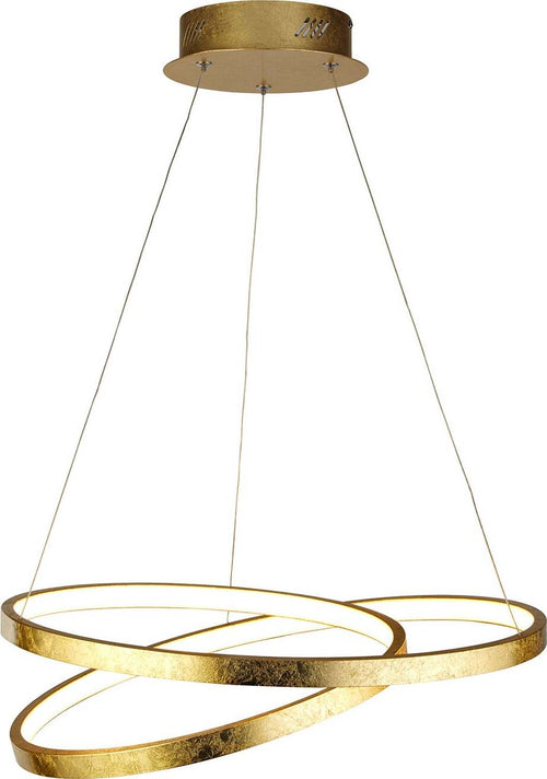 Lampadario-Moderno-Galleggiante-Acciaio-Oro-Policarbonato-Bianco-Led-42,4W-3000K