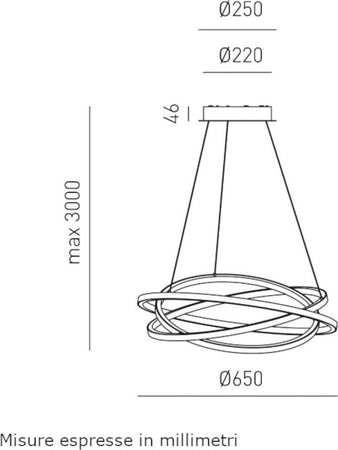 Lampadario-moderno-Gea-Luce-ATIA-SP-B-LED-alluminio-silicone-sospensione