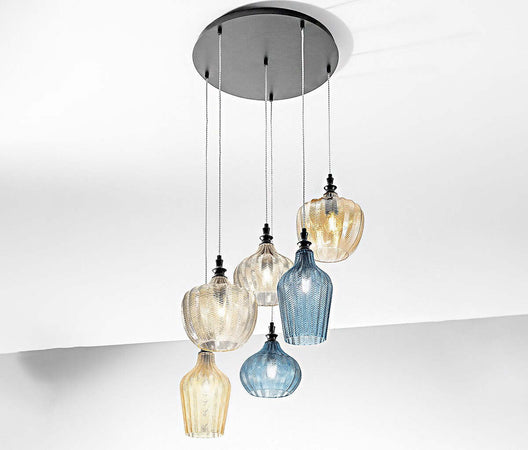Lampadario-moderno-Gea-Luce-CLEOFE-S6-E27-LED-vetro-lampada-sospensione