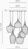 Lampadario-moderno-Gea-Luce-CLEOFE-S6-E27-LED-vetro-lampada-sospensione