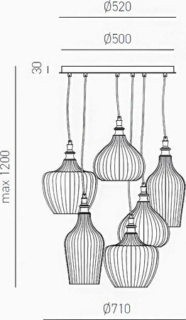 Lampadario-moderno-Gea-Luce-CLEOFE-S6-E27-LED-vetro-lampada-sospensione