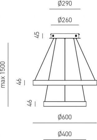 Lampadario-moderno-Gea-Luce-CRISEIDE-S2P-N-LED-alluminio-sospensione